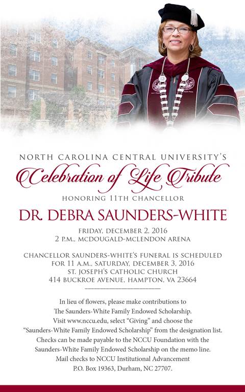Dr Debra Saunders-White celebration of life